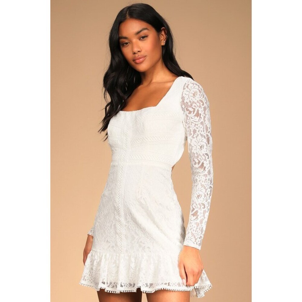 Lulu's White Mini Dress with Chic Design